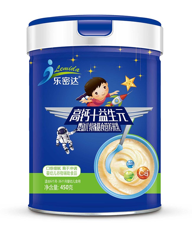 乐密达  高钙+益生元婴幼儿特膳米乳  450g