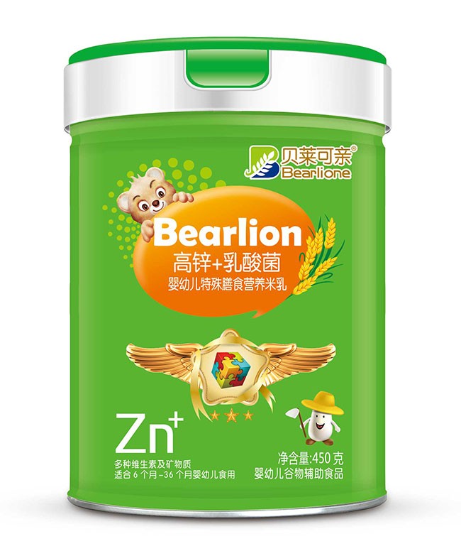 贝莱可亲  高锌+乳酸菌婴幼儿特膳米乳  450g