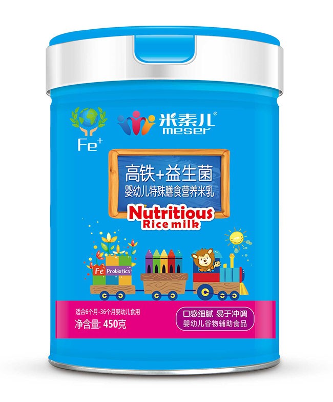 米素儿  高铁+益生菌特膳米乳  450g