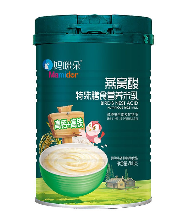 妈咪朵  高钙+高铁燕窝酸特膳米乳  260g