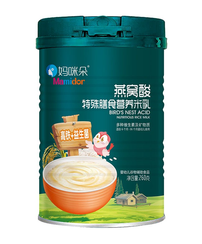 妈咪朵  高铁+益生菌燕窝酸特膳米乳  260g